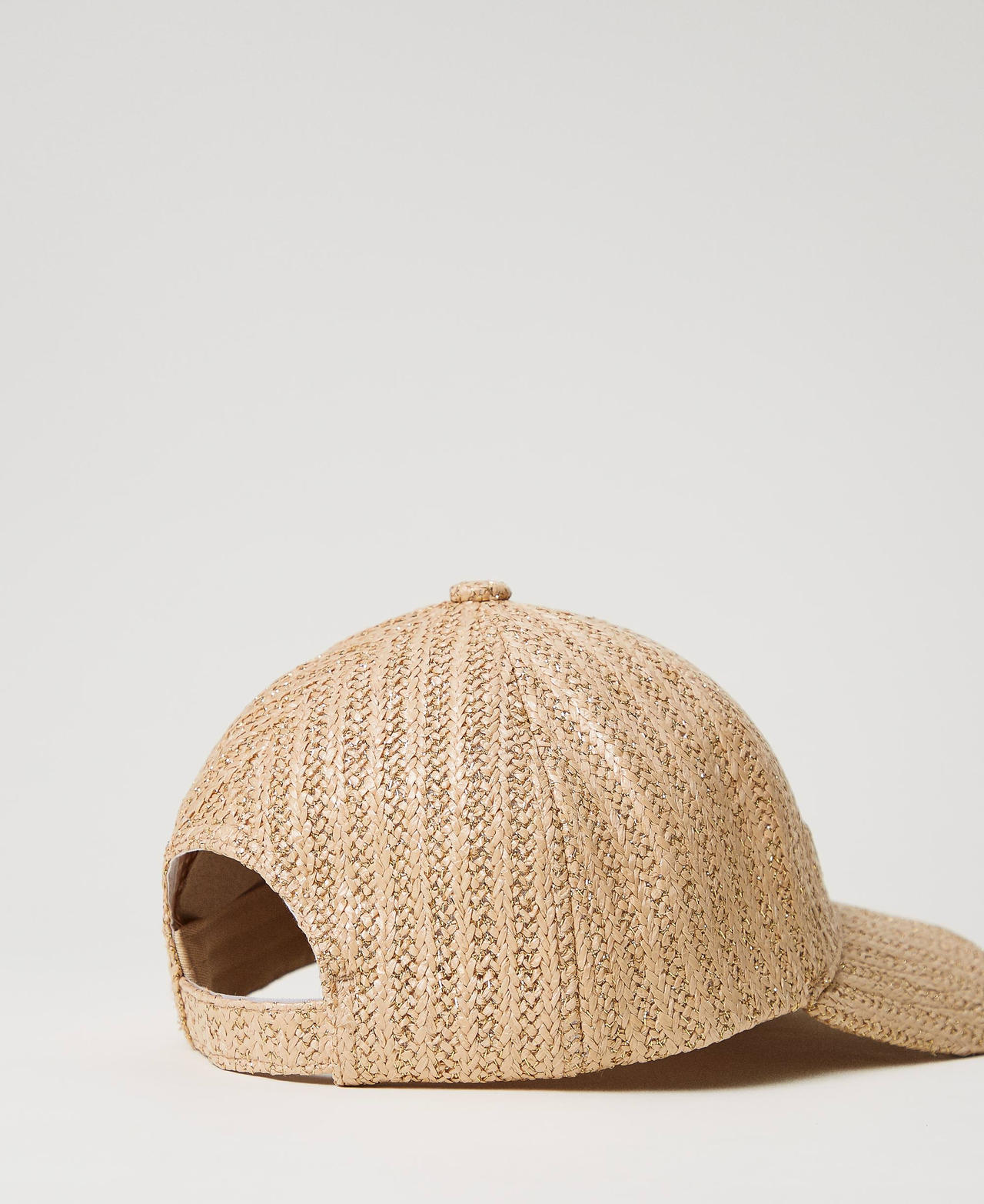 Raffia and lurex baseball cap Woman, Yellow TWINSET Milano