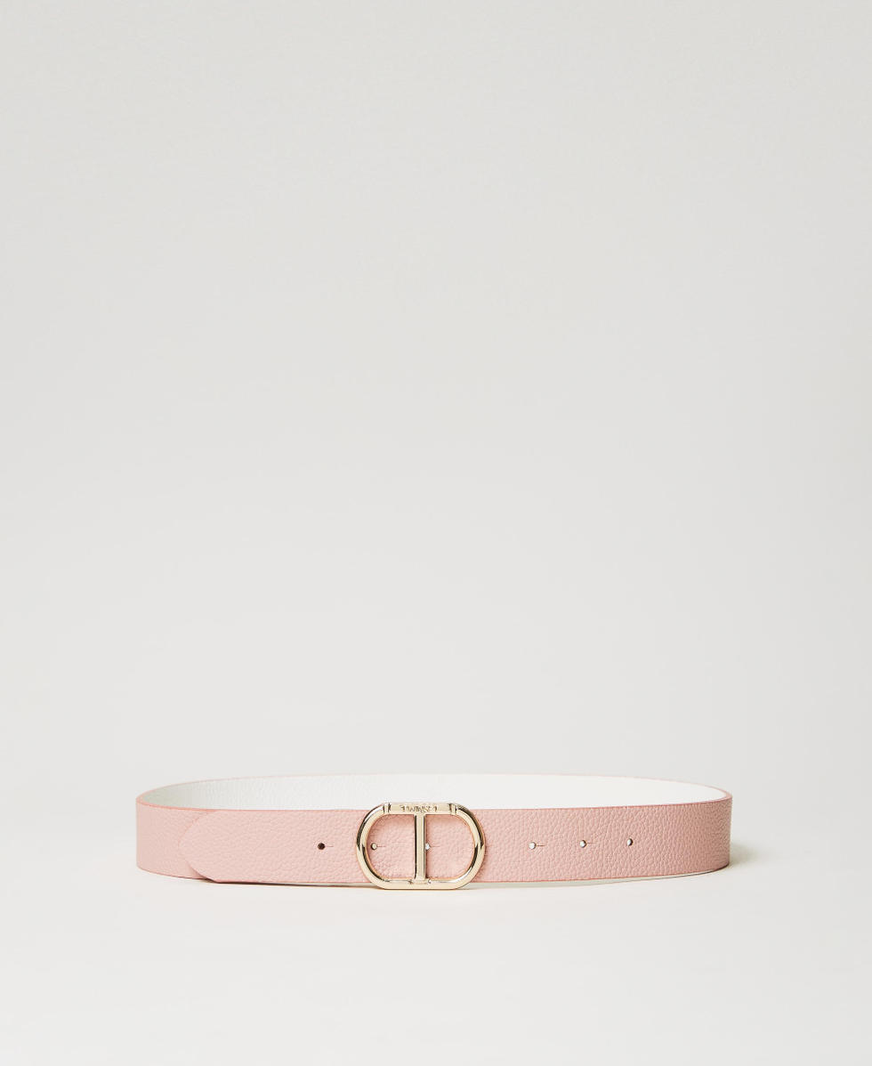 Reversible belt with Oval T buckle Woman, Pink | TWINSET Milano