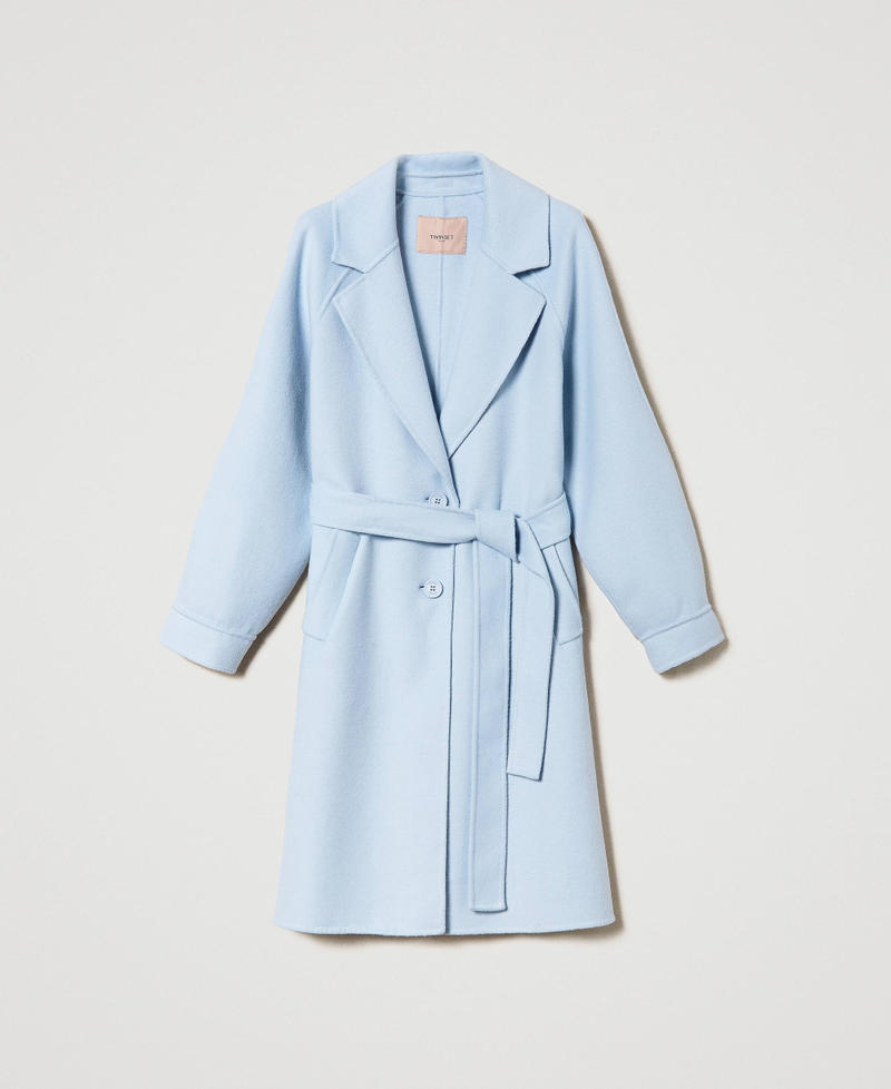 Doubled wool blend cloth coat