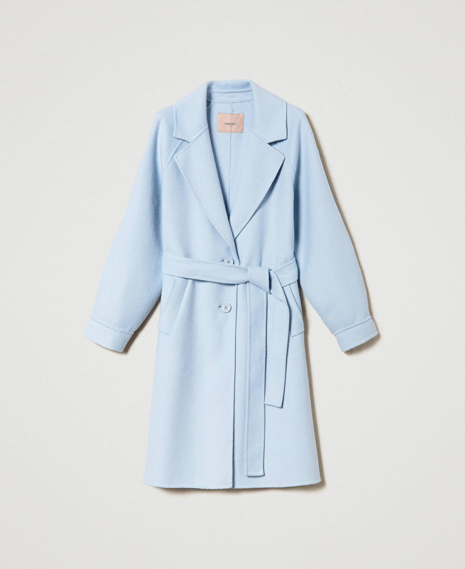 Doubled wool blend cloth coat