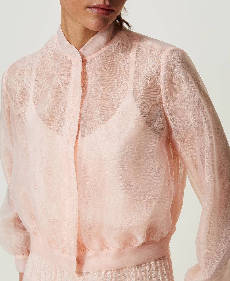 Giacca a bomber in organza e pizzo Rosa Cupcake Donna 241TP2020_00178_04