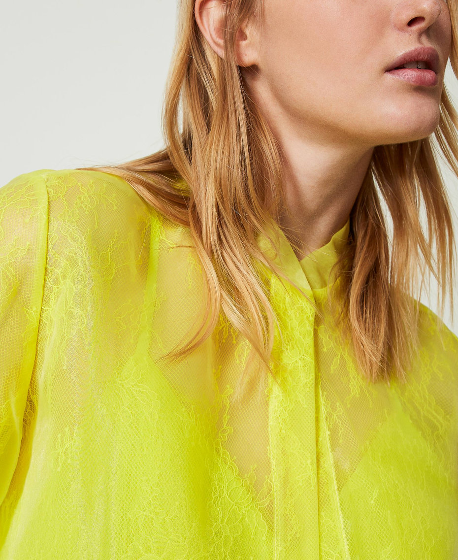 Organza and lace bomber jacket