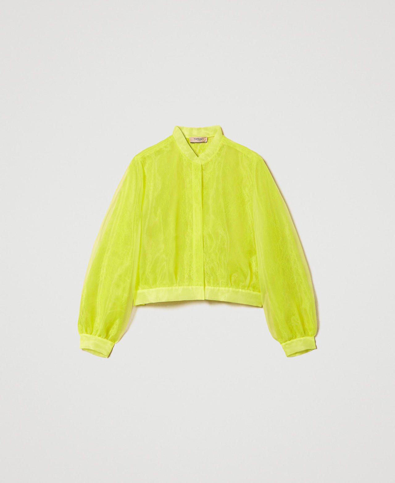 Bomber en organza et dentelle Femme Jaune TWINSET Milano