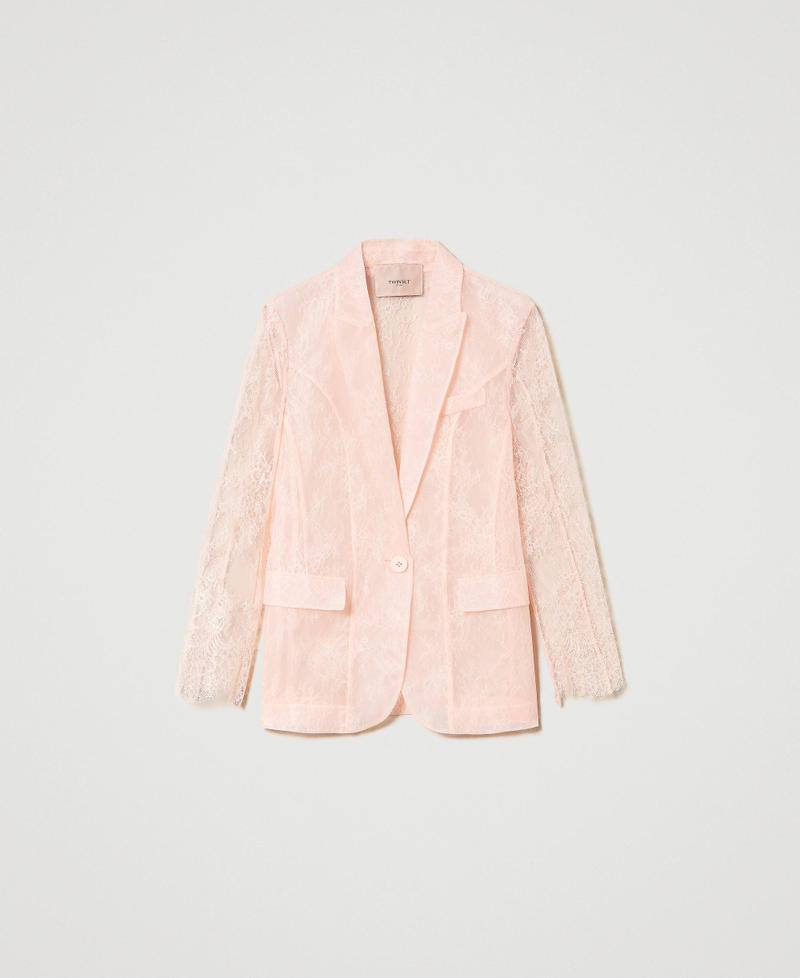 Organza and lace blazer Cupcake Pink Woman 241TP2021_00178_S0