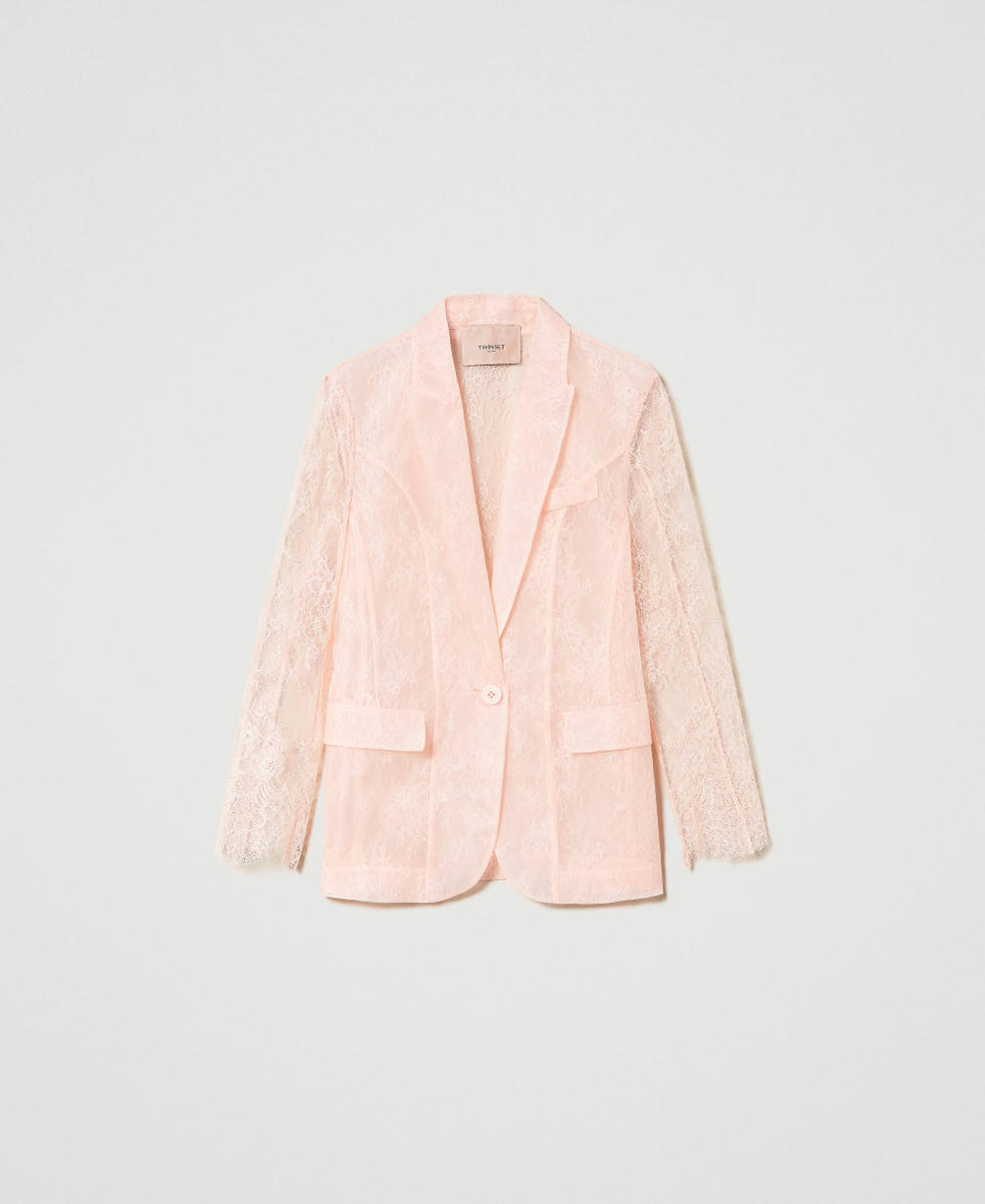 Organza and lace blazer Cupcake Pink Woman 241TP2021_00178_S0