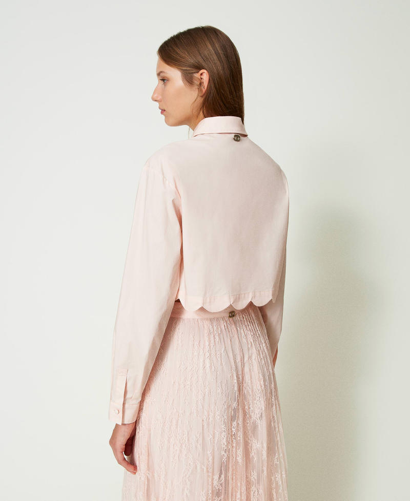 Camicia cropped in popeline con smerlo Rosa Cupcake Donna 241TP2081_00178_04