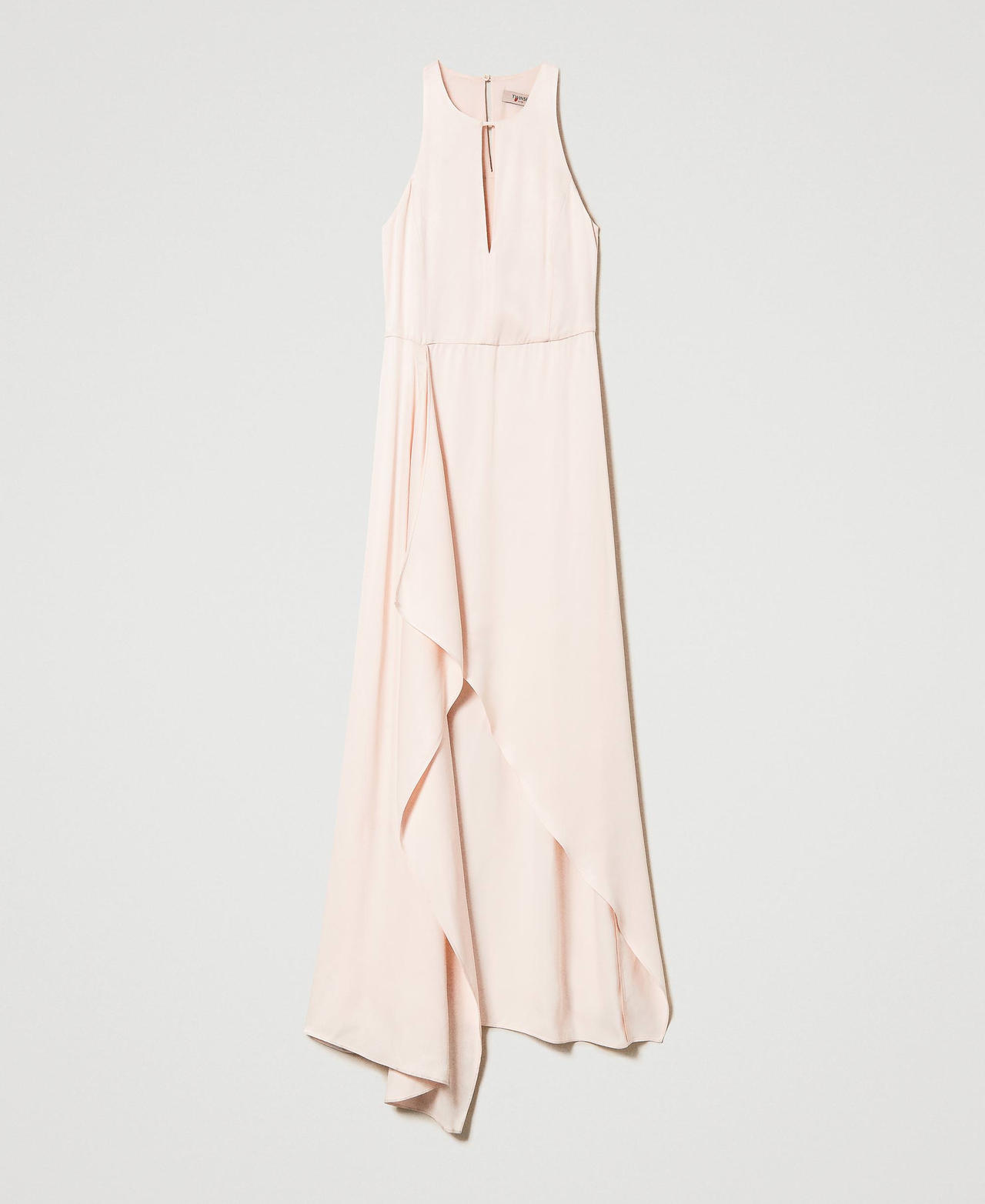 Robe longue asymétrique en satin Cupcake Pink Femme 241TP2101-0S
