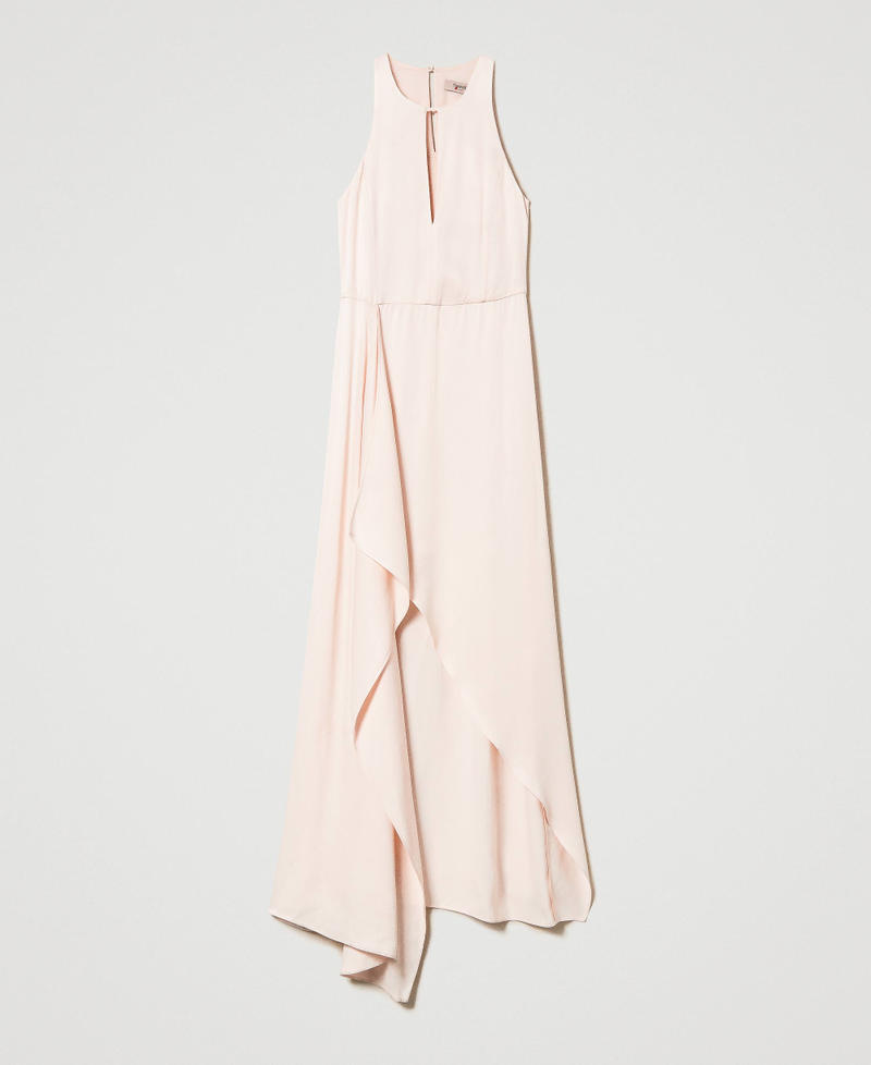 Robe longue asymétrique en satin