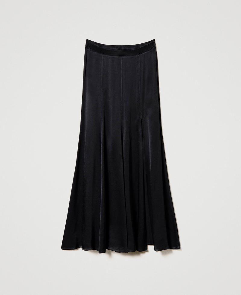 Длинная юбка из атласа Черный женщина 241TP2102-0S