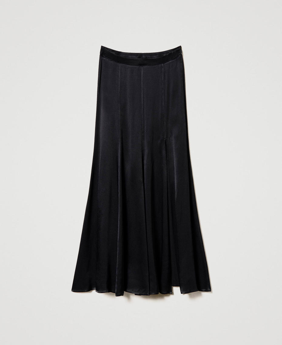 Длинная юбка из атласа Черный женщина 241TP2102-0S