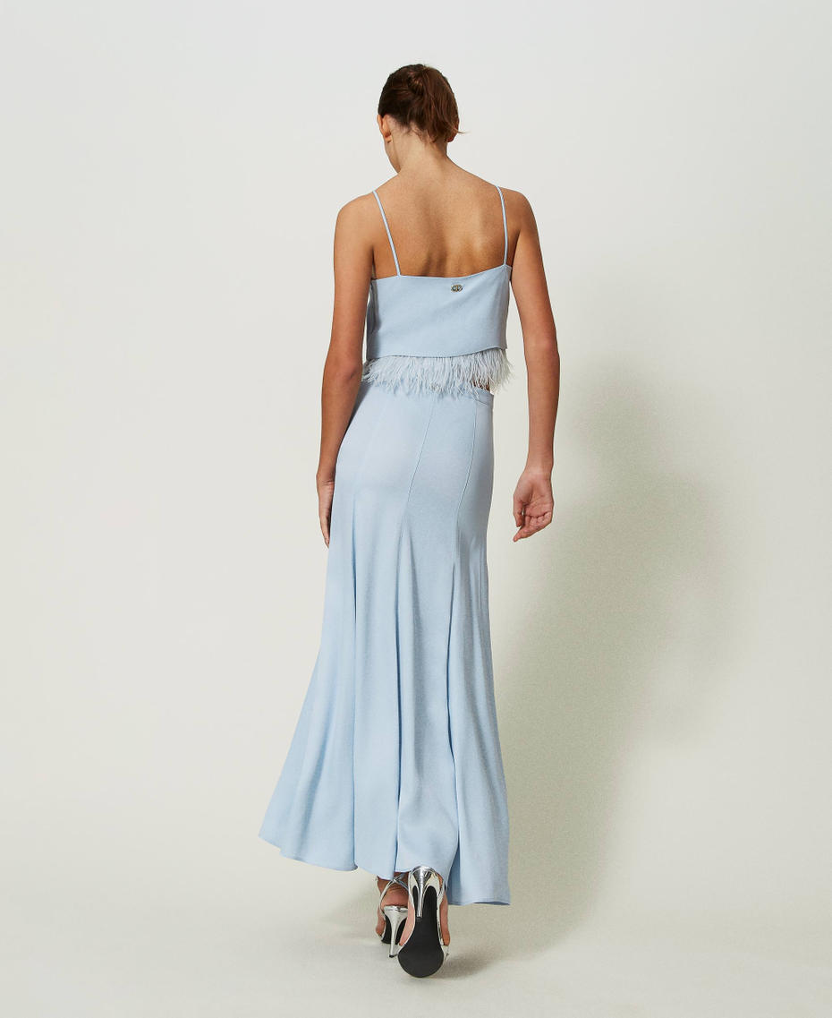Long satin skirt
