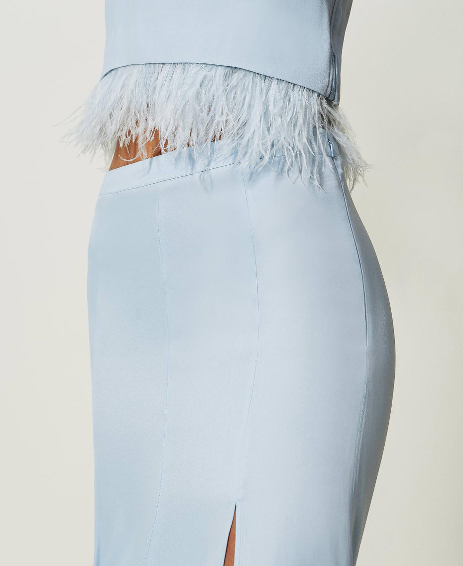 Long satin skirt