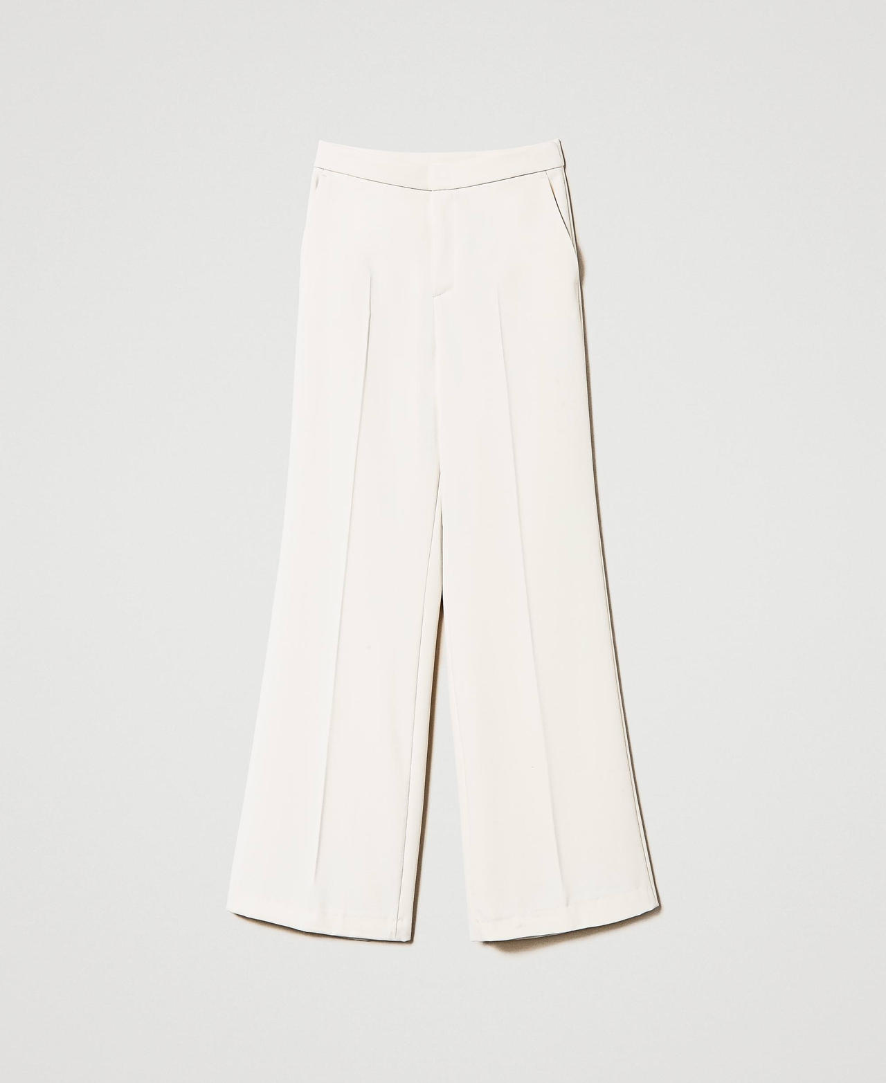 Wide leg crêpe trousers