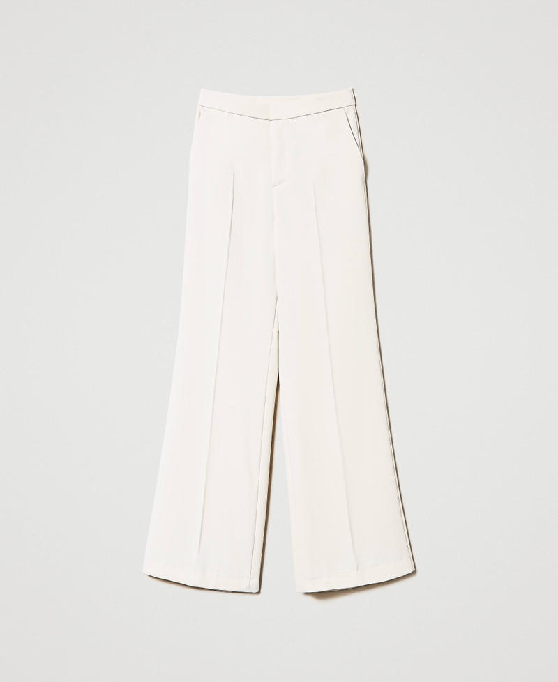Wide leg crêpe trousers