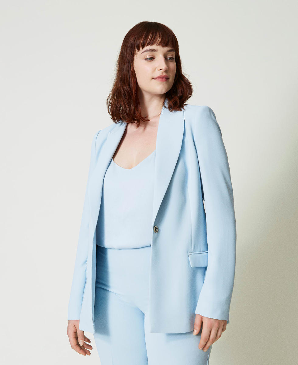 Cady crêpe blazer with jewel