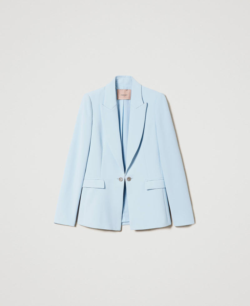 Cady crêpe blazer with jewel