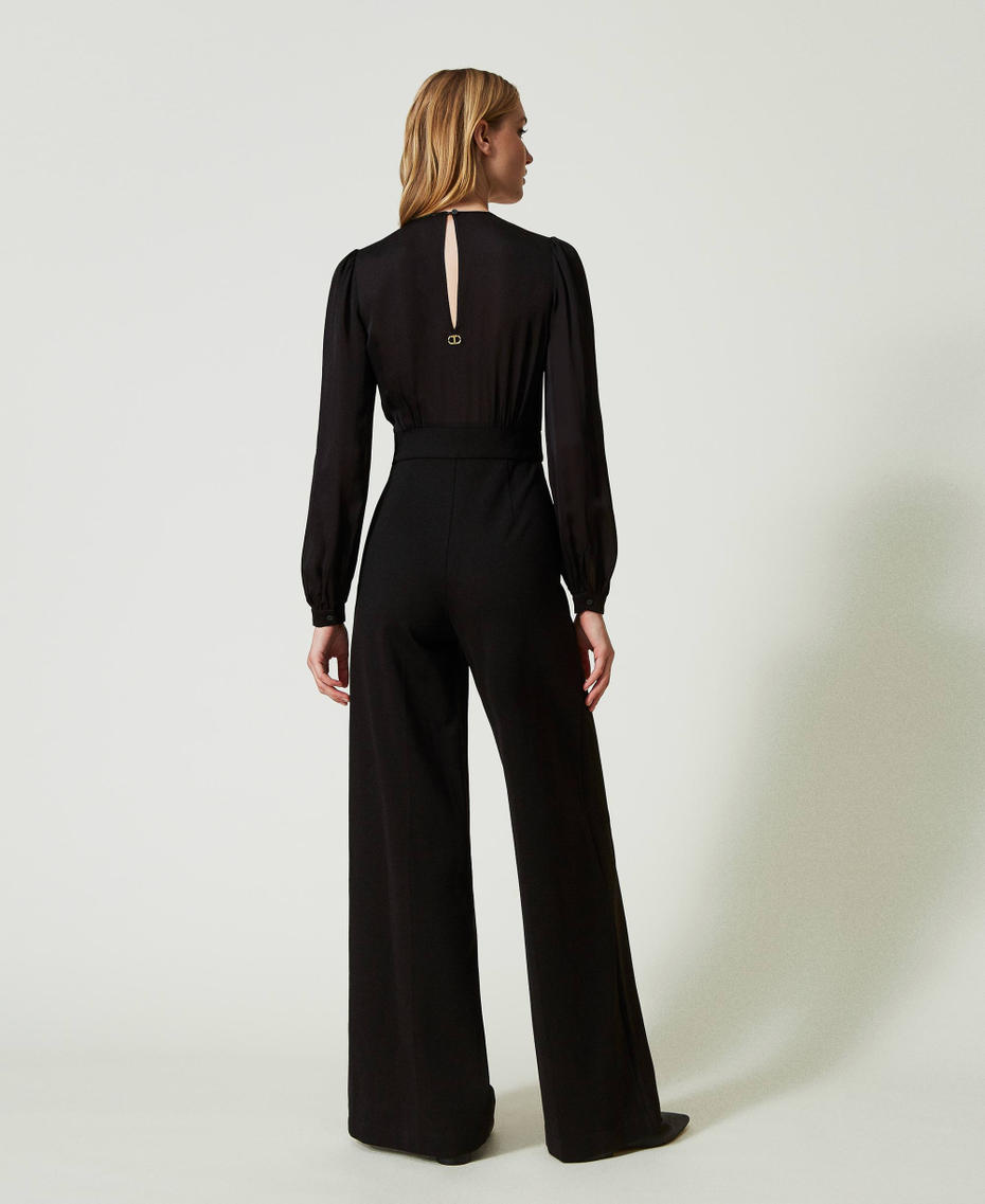 Long jumpsuit with wide trousers