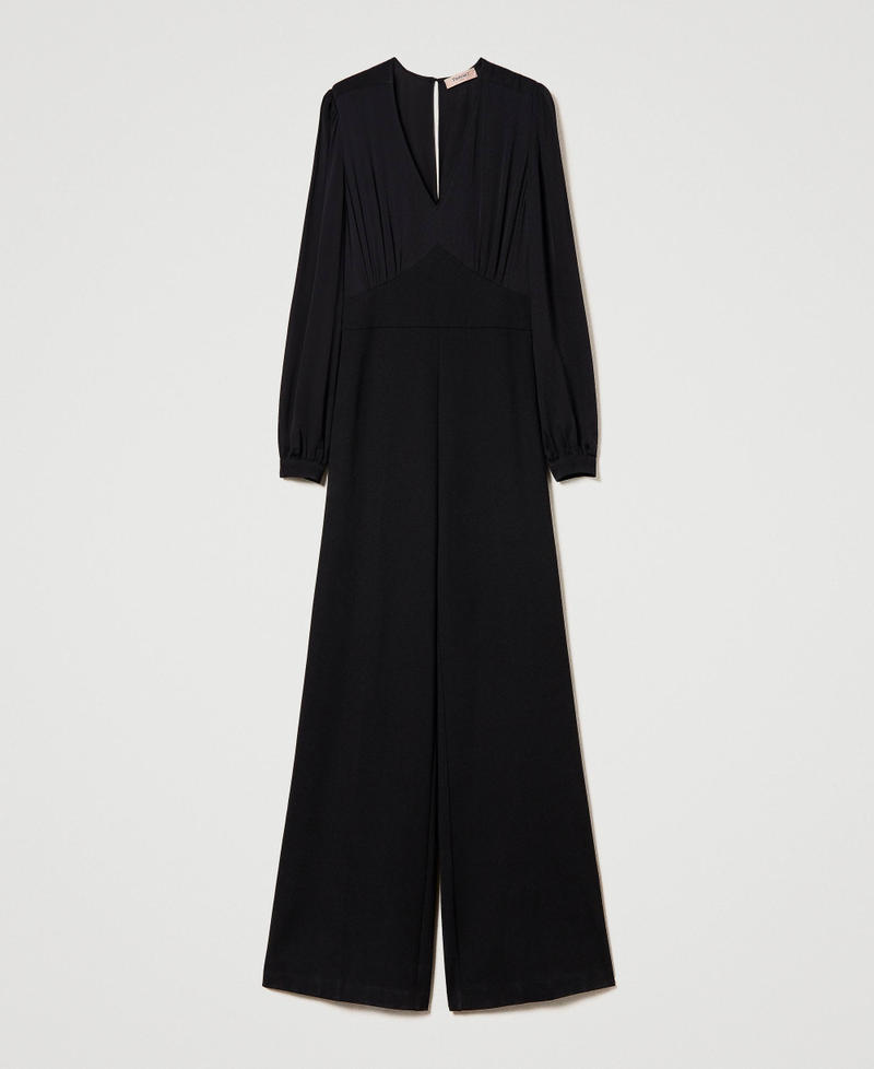 Long jumpsuit with wide trousers