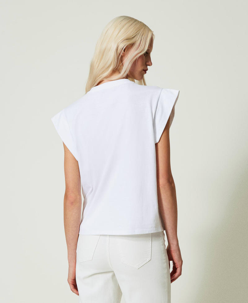Off-White T-shirt bianca in jersey a maniche corte con stampa OMAA120F25JER0080110 main image 1