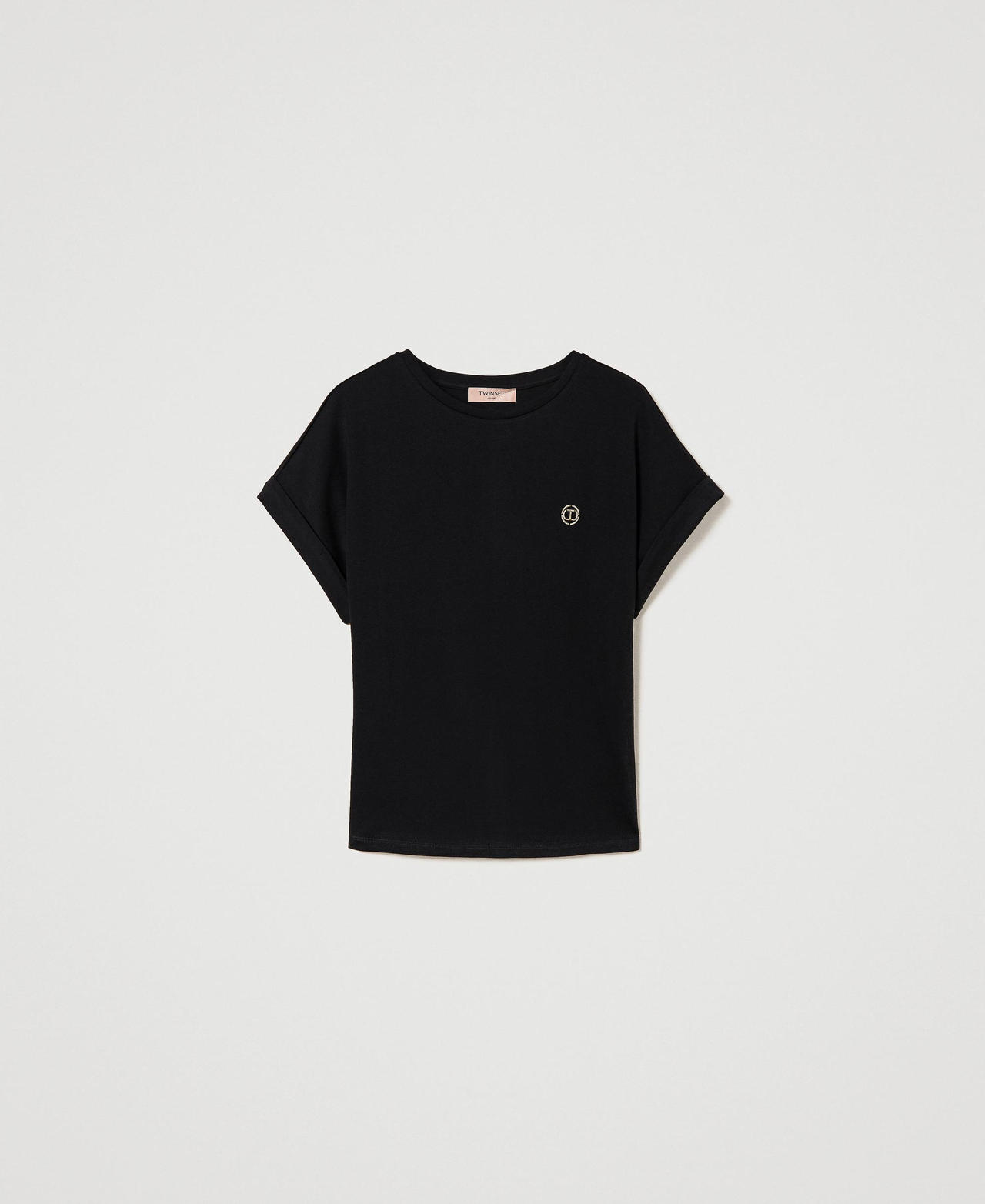 T-shirt avec manches kimono et Oval T Noir Femme 241TP2215-0S