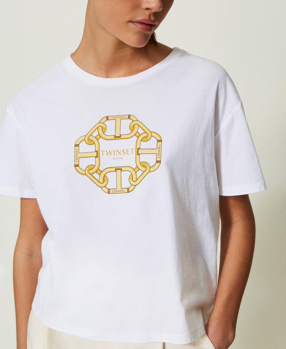 T-shirt with chain print and Oval T