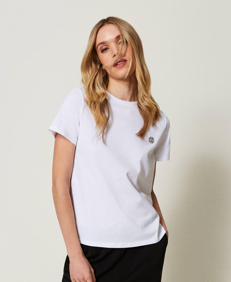 T-shirt regular avec Oval T strassé