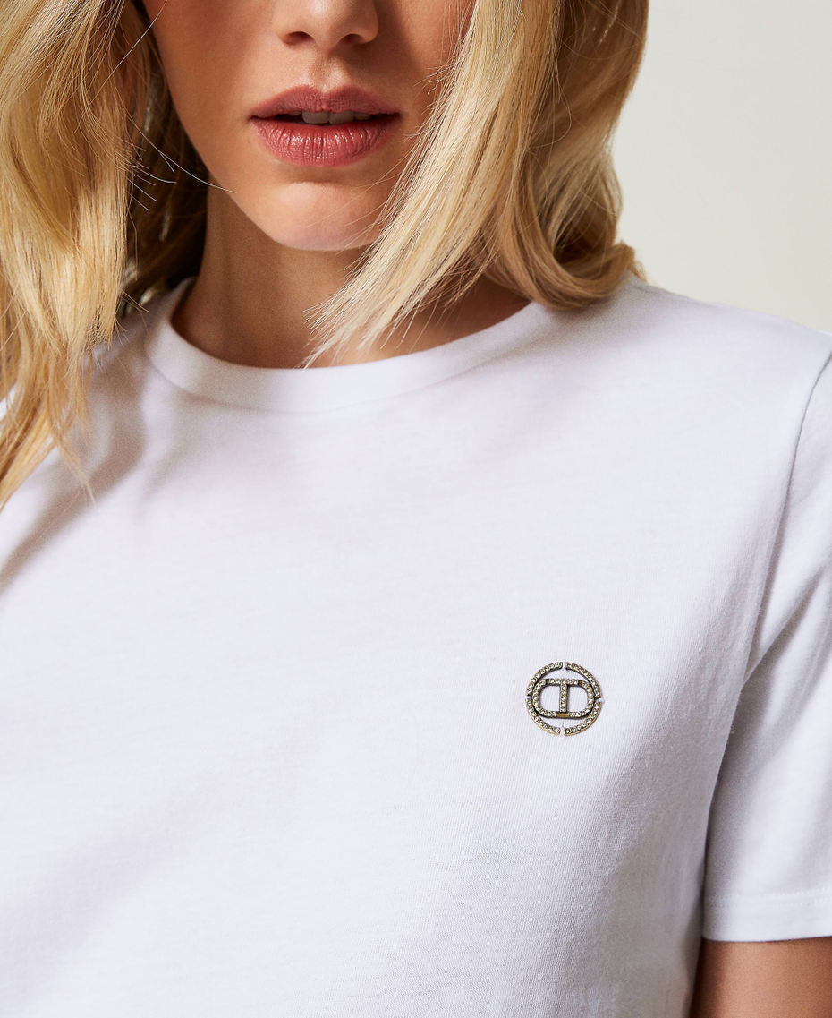 T-shirt regular avec Oval T strassé