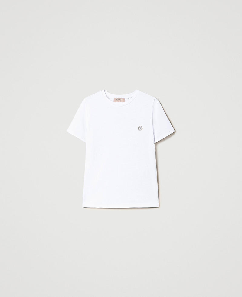 T-shirt regular avec Oval T strassé