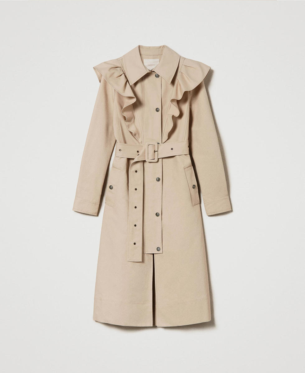Nothing But Chic Beige Suede Sleeveless Trench Coat