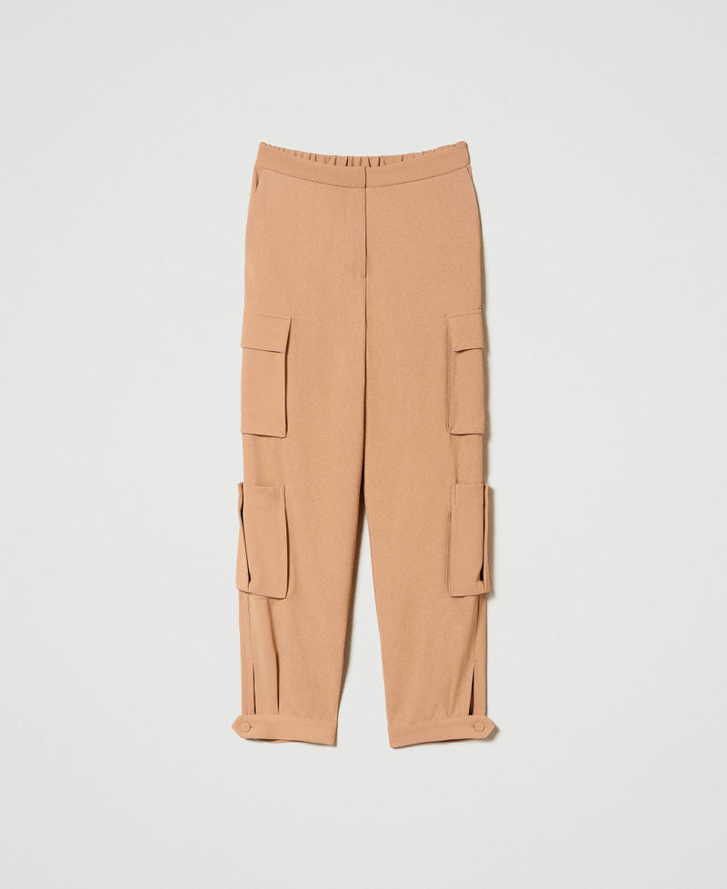 Pantalon cargo en crêpe