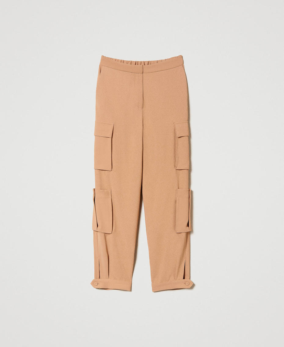 Pantalon cargo en crêpe