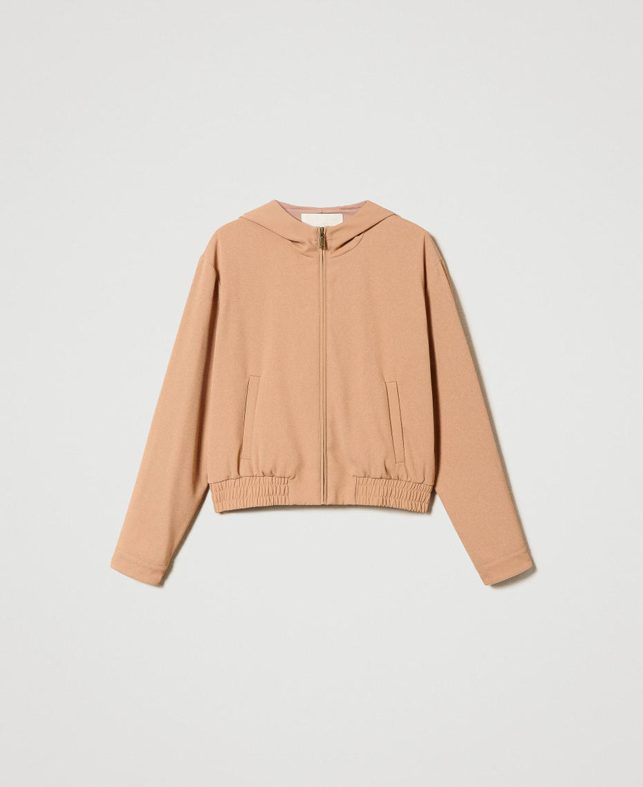 Bomberjacke aus Krepp mit Makramee