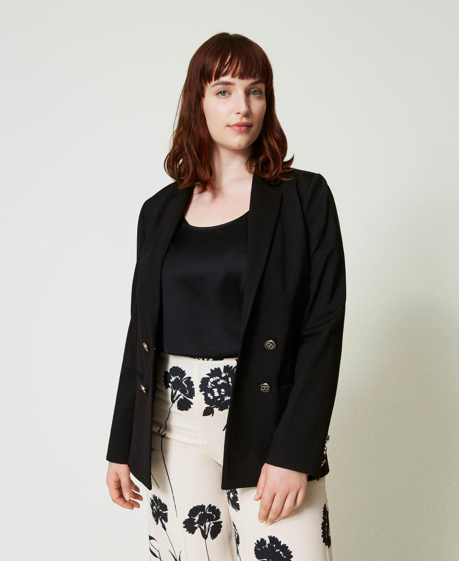 Blazer with Oval T buttons Black Woman 241TP2270_00006_01