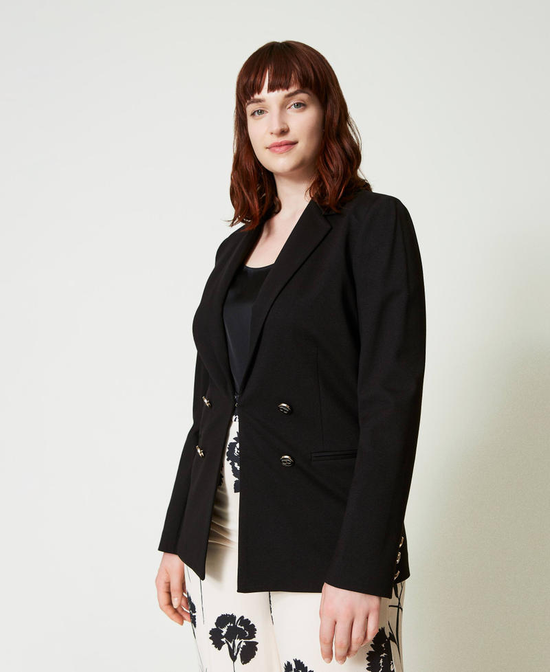 Blazer with Oval T buttons Black Woman 241TP2270_00006_02