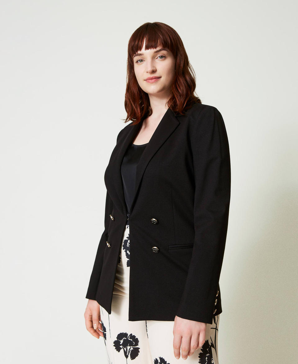 Blazer with Oval T buttons Black Woman 241TP2270_00006_02