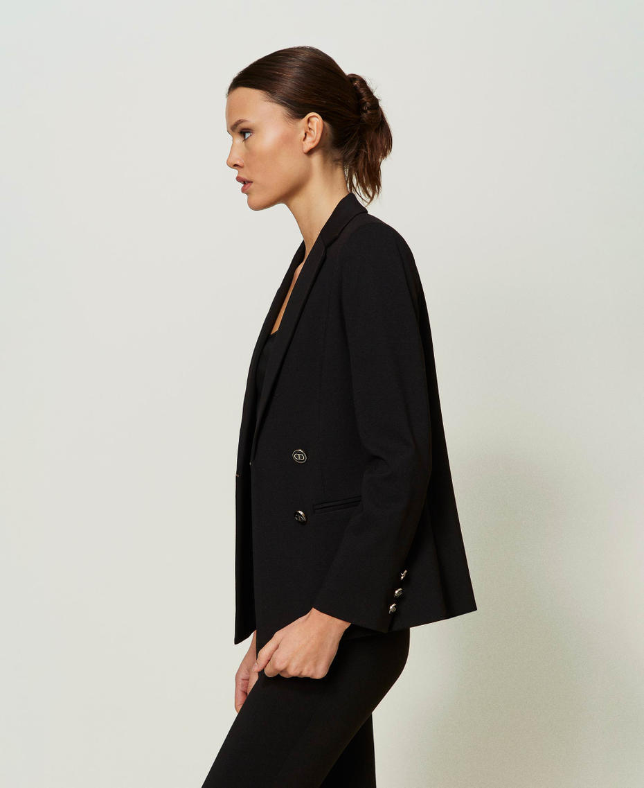 Blazer with Oval T buttons Black Woman 241TP2270_00006_06