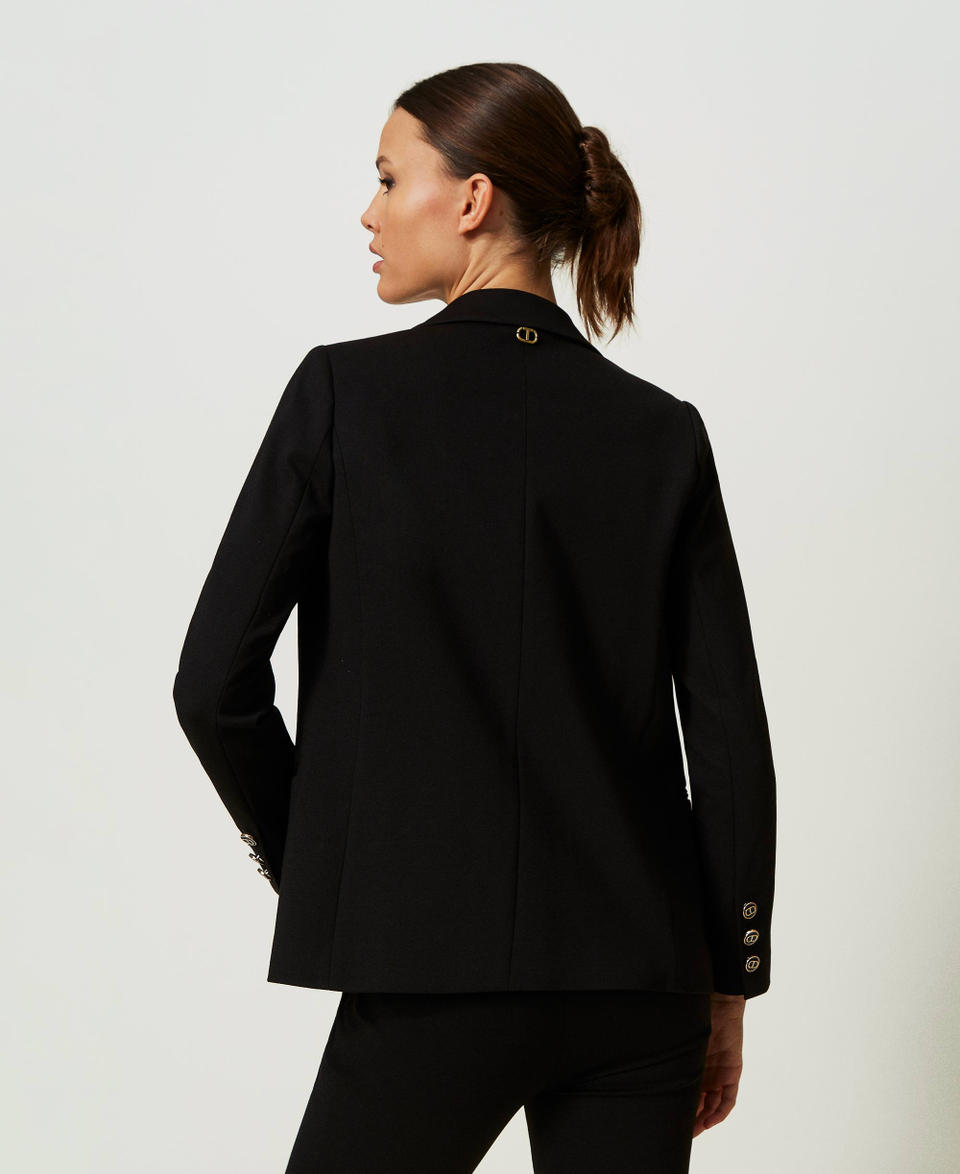 Blazer with Oval T buttons Black Woman 241TP2270_00006_07