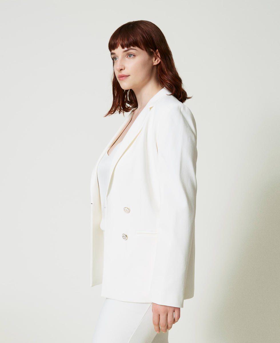 Giacca blazer con bottoni Oval T Bianco Neve Donna 241TP2270_00282_02