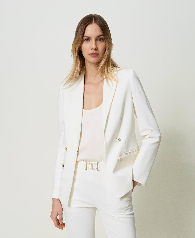 Blazer with Oval T buttons White Snow Woman 241TP2270_00282_05