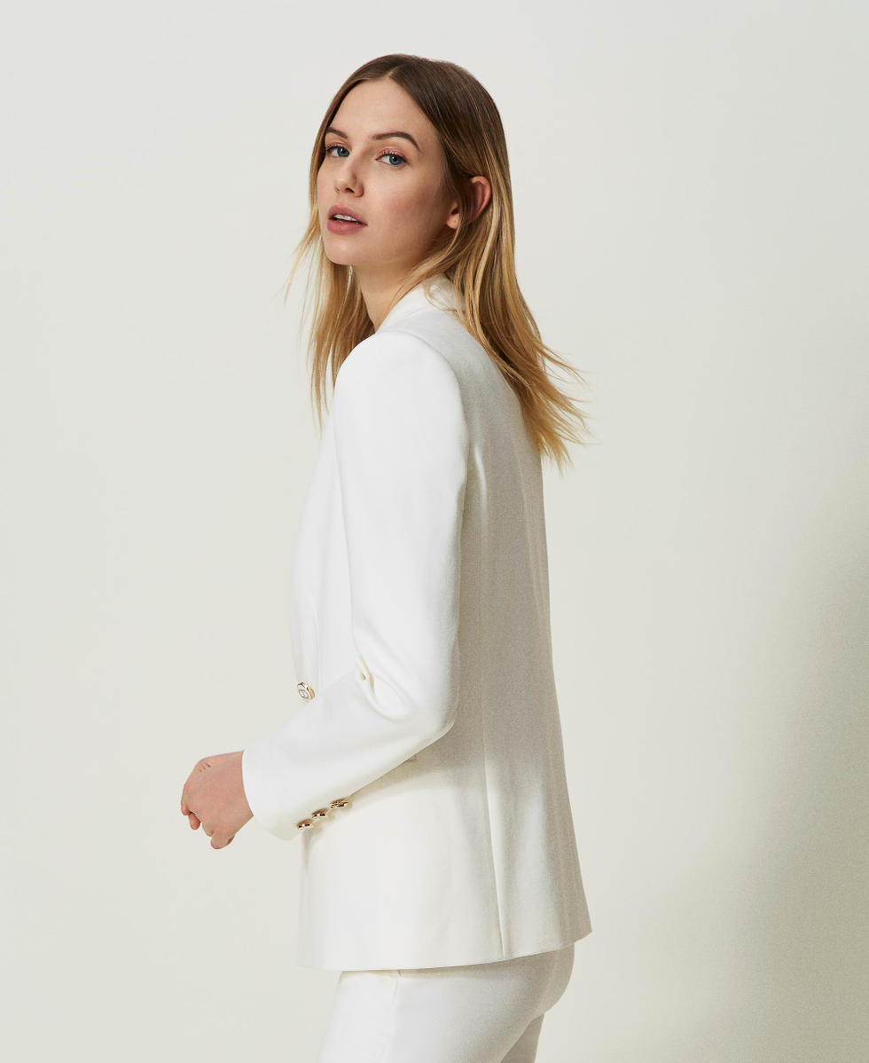 Giacca blazer con bottoni Oval T Bianco Neve Donna 241TP2270_00282_06