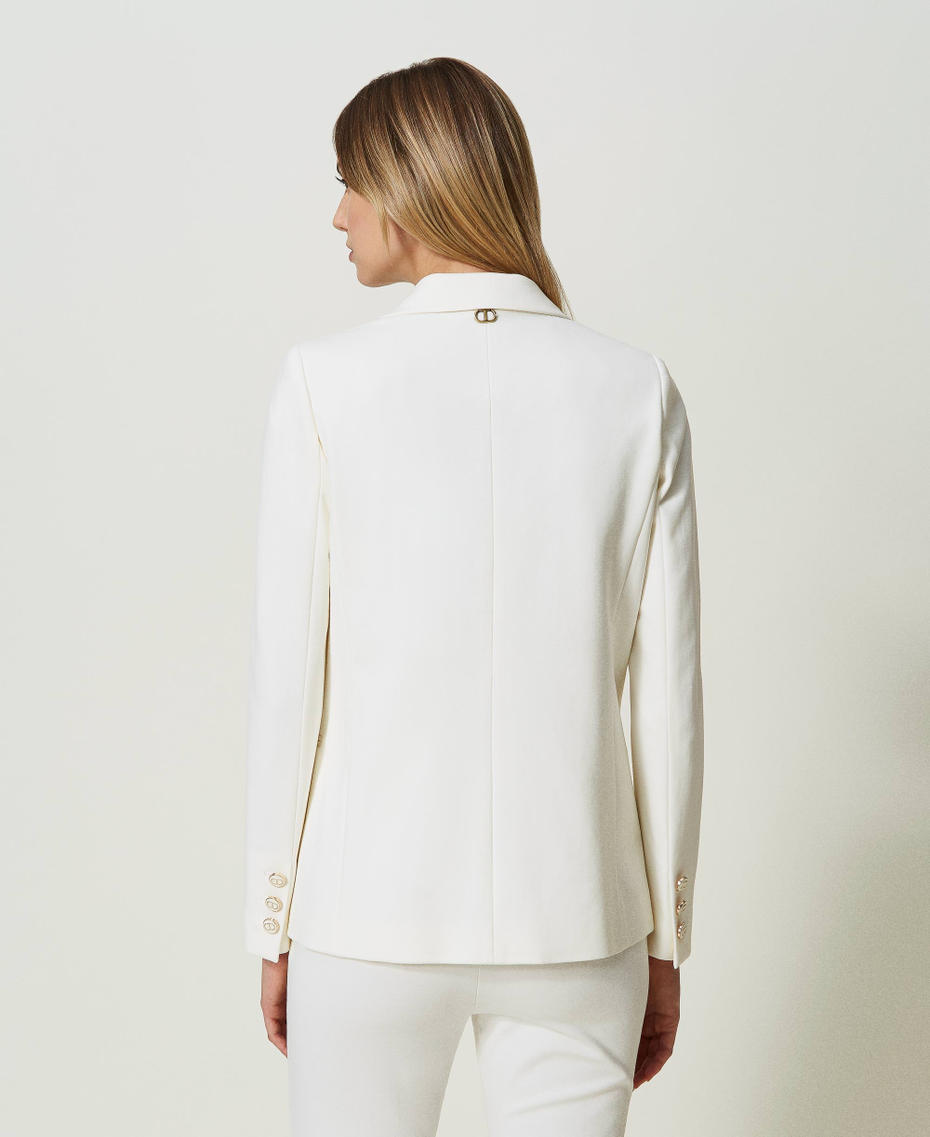 Blazer mit „Oval T“-Knöpfen Weiß Schnee Frau 241TP2270_00282_08