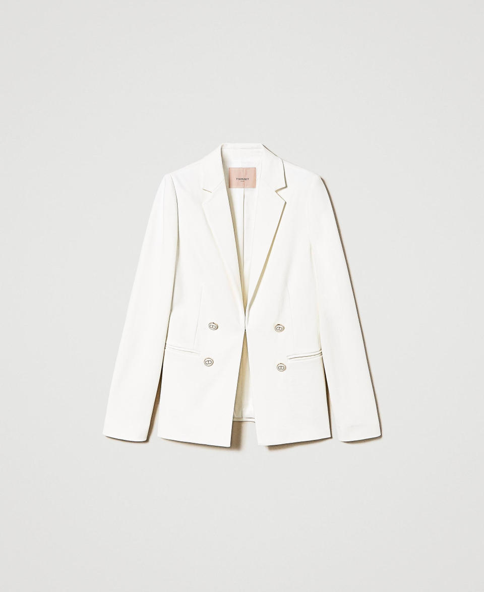 Blazer with Oval T buttons White Snow Woman 241TP2270_00282_0S