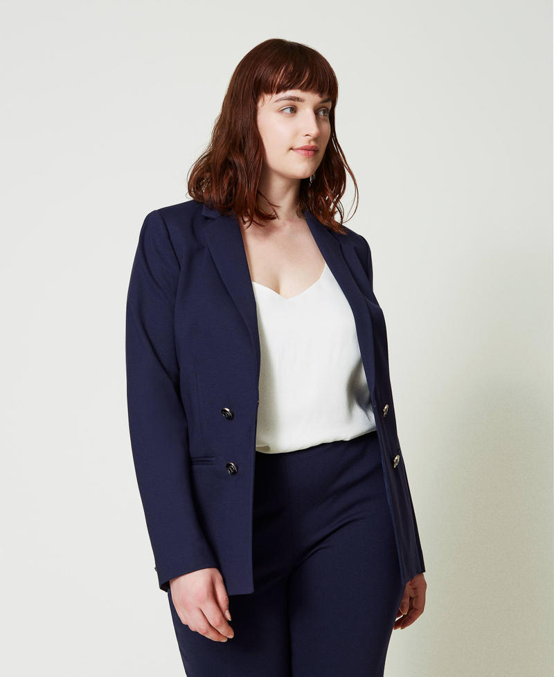 Blazer with Oval T buttons Midnight Blue Woman 241TP2270_00305_01