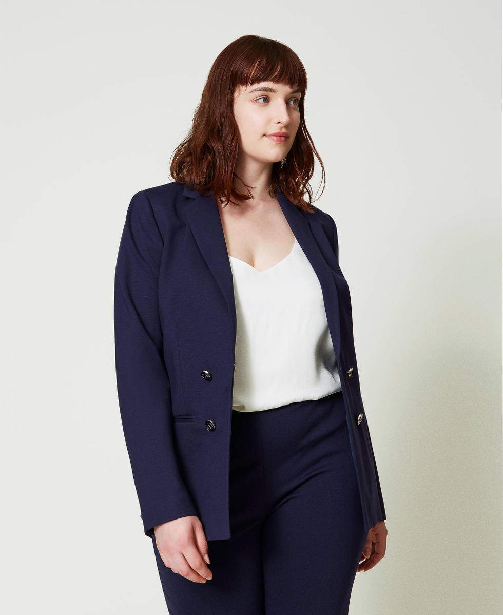 Chaqueta blazer abotonada Oval T Mujer Azul TWINSET Milano