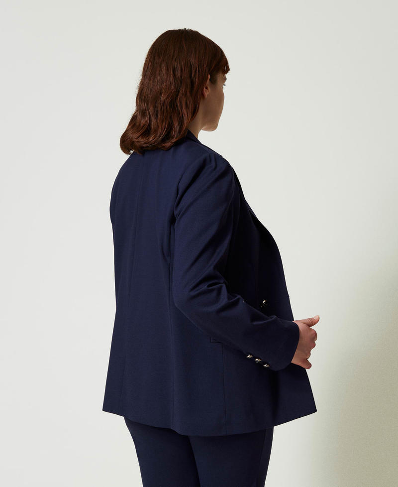 Blazer with Oval T buttons Midnight Blue Woman 241TP2270_00305_03