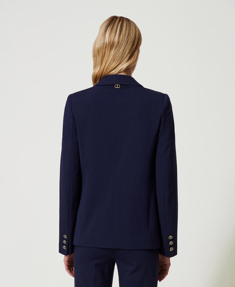 Blazer with Oval T buttons Midnight Blue Woman 241TP2270_00305_07