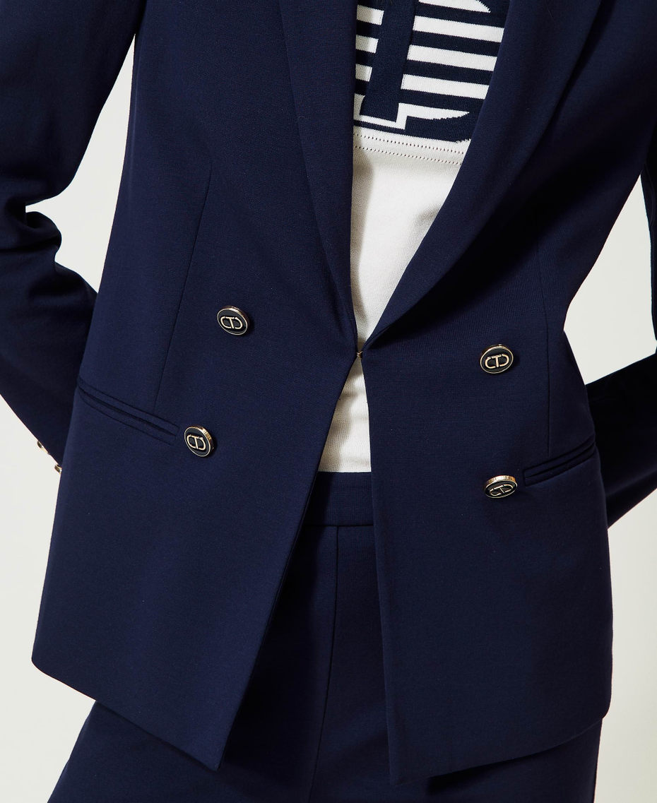 Blazer mit „Oval T“-Knöpfen Midnight-Blau Frau 241TP2270_00305_08