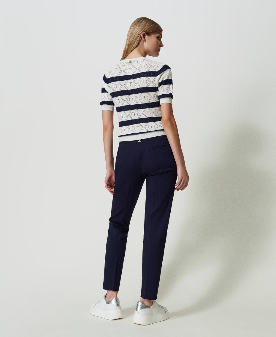 Cigarette trousers with permanent crease