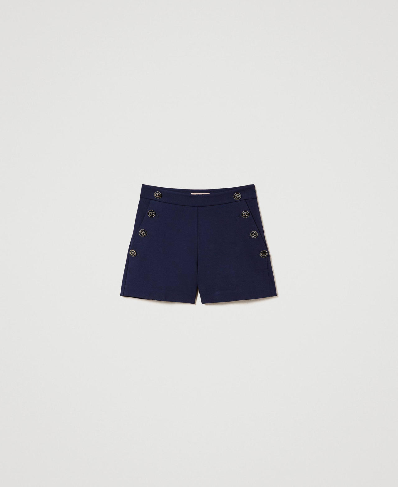 Slim shorts with Oval T buttons Midnight Blue Woman 241TP2272_00305_0S