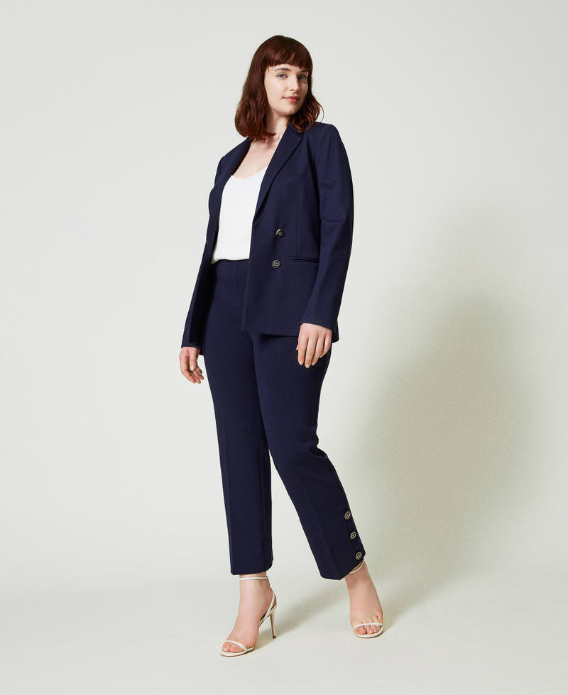 Cropped trousers with Oval T buttons